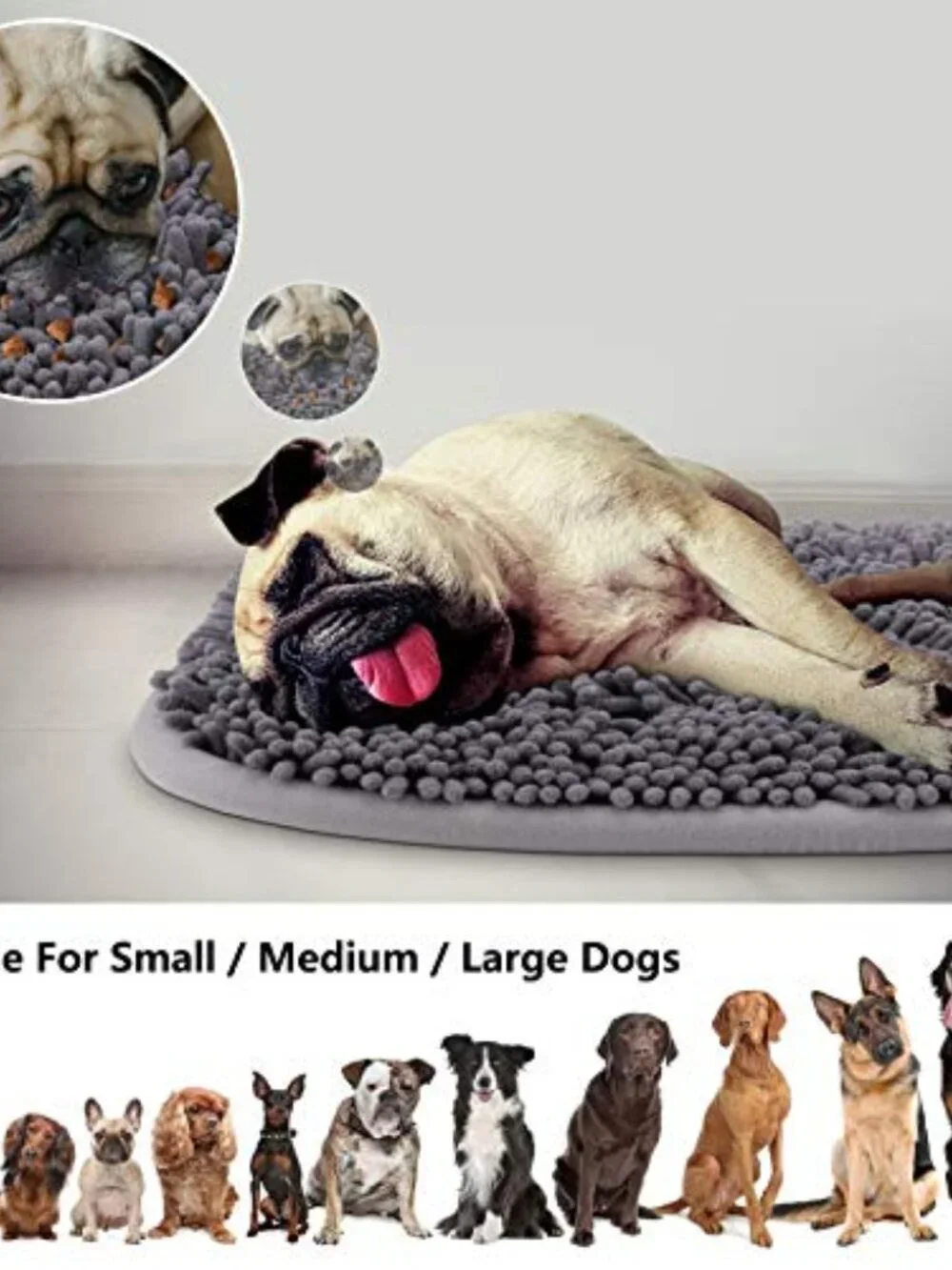 New Snuffle Mat for Dogs, 17'' x 21'' Dog Sniffing Interactive Feeding Game Bore